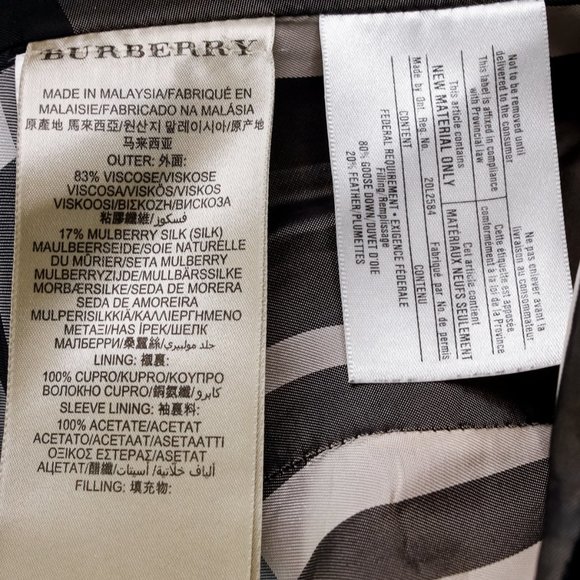 Burberry Black Silk Velvet Puffer Jacket - Picture 12 of 16